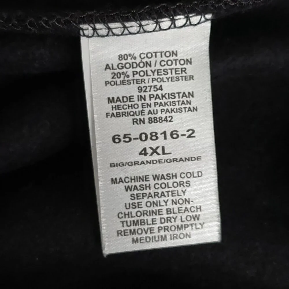 King Size Black Fleece Open-Bottom Sweatpants Men's 4XL (48-50 Waist) 31